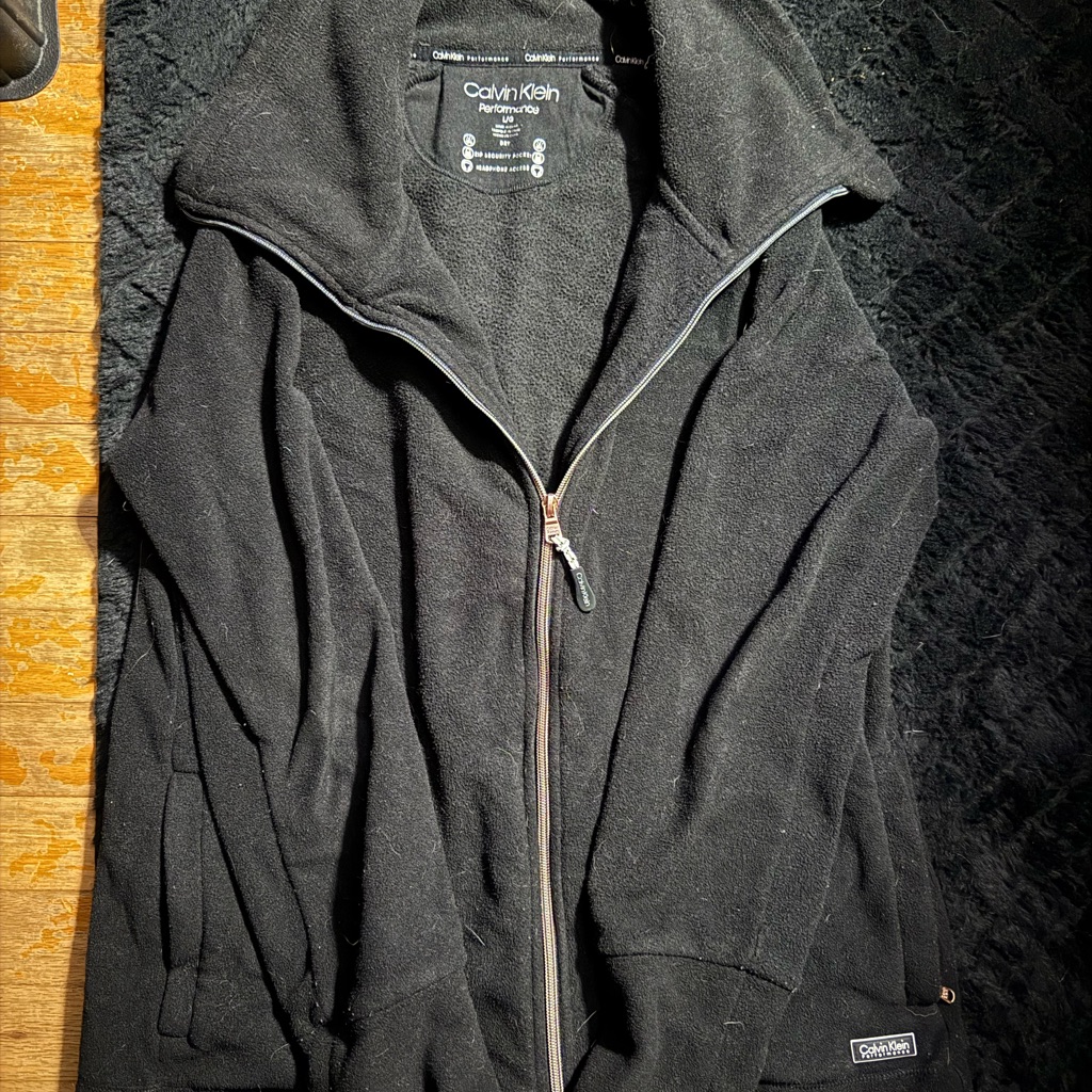 Calvin Klein Performance Women’s Black Full-Zip Fleece Sweater